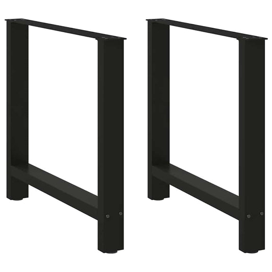 Gambe per Tavolino Nero 2 pz 80x(72-73) cm Acciaio - homemem39