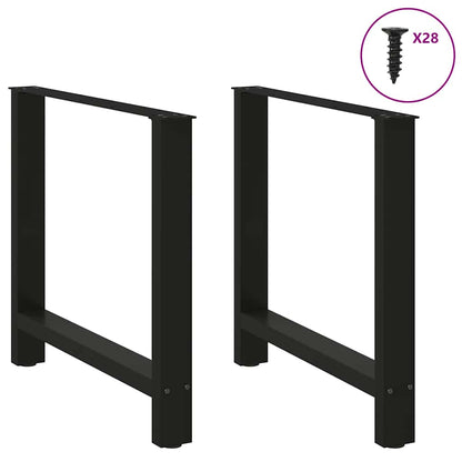 Gambe per Tavolino Nero 2 pz 80x(72-73) cm Acciaio - homemem39