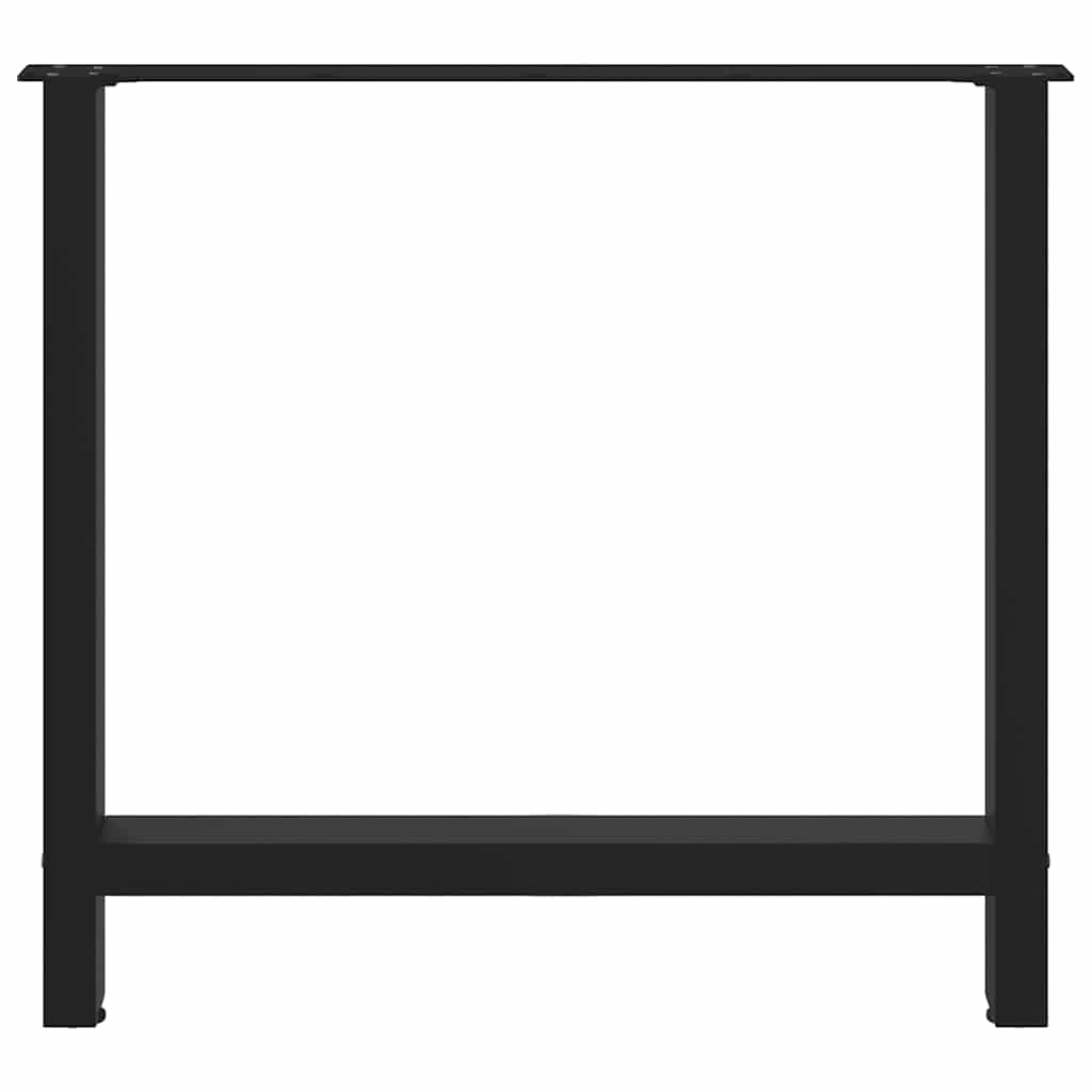 Gambe per Tavolino Nero 2 pz 80x(72-73) cm Acciaio - homemem39