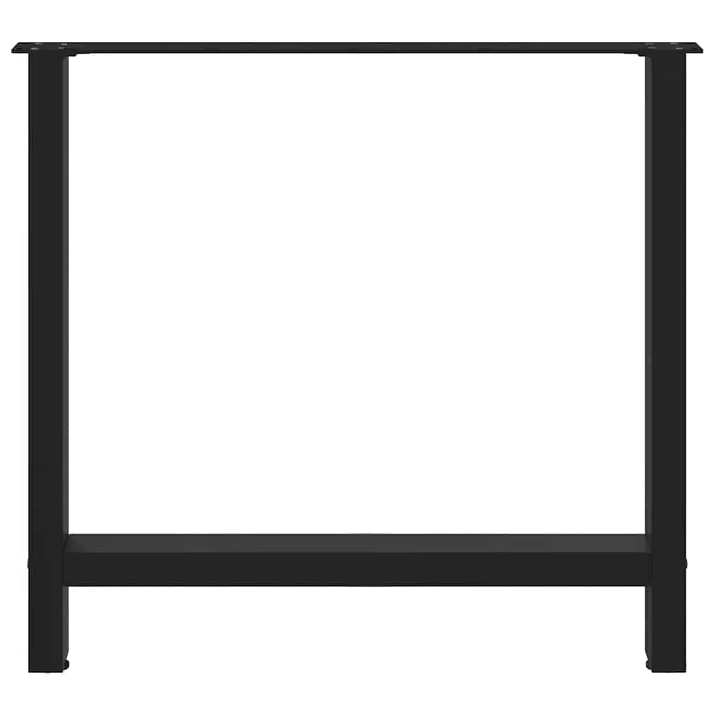 Gambe per tavolo da pranzo nere 2 pz 80x(72-73) cm in acciaio