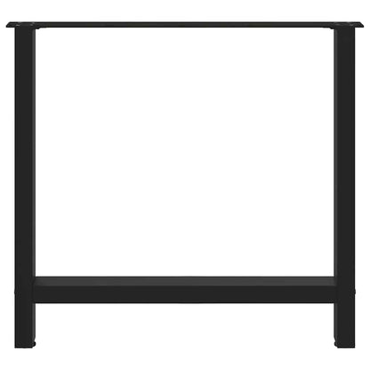 Gambe per tavolo da pranzo nere 2 pz 80x(72-73) cm in acciaio