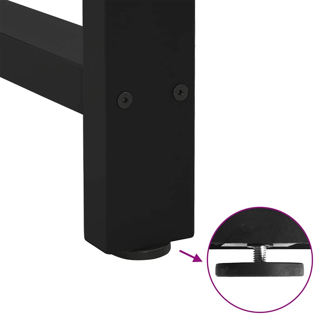 Gambe per tavolo da pranzo nere 2 pz 80x(72-73) cm in acciaio