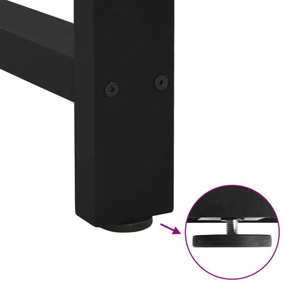 Gambe per tavolo da pranzo nere 2 pz 80x(72-73) cm in acciaio