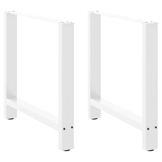 Gambe per Tavolino Bianco 2 pz 80x(72-73) cm Acciaio - homemem39