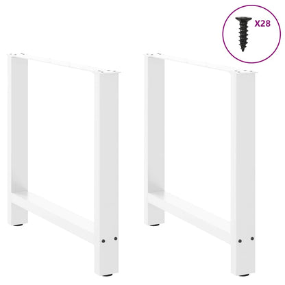 Gambe per tavolo da pranzo bianche 2 pz 80x(72-73)cm in acciaio