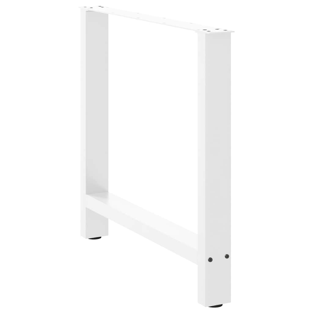 Gambe per Tavolino Bianco 2 pz 80x(72-73) cm Acciaio - homemem39