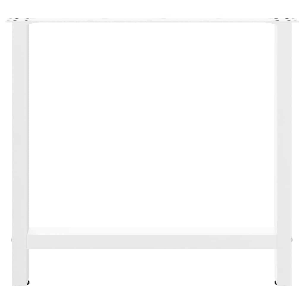 Gambe per tavolo da pranzo bianche 2 pz 80x(72-73)cm in acciaio