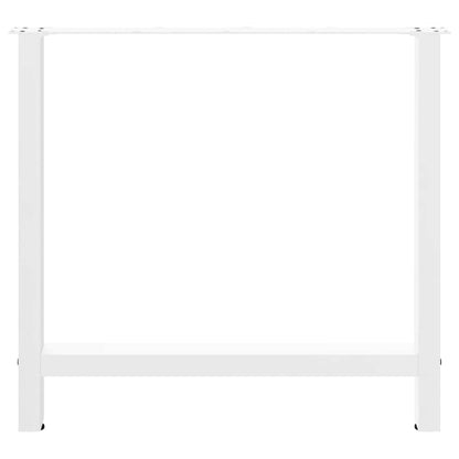 Gambe per tavolo da pranzo bianche 2 pz 80x(72-73)cm in acciaio