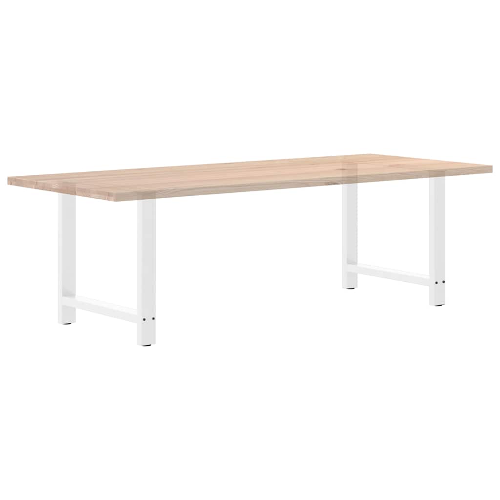 Gambe per tavolo da pranzo bianche 2 pz 80x(72-73)cm in acciaio