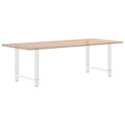 Gambe per tavolo da pranzo bianche 2 pz 80x(72-73)cm in acciaio