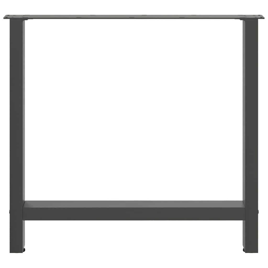 Gambe per tavolo da pranzo antracite 2 pz 80x(72-73) cm