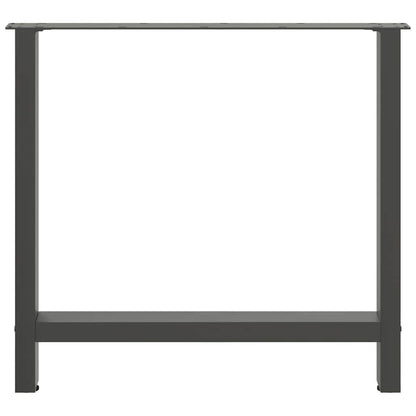 Gambe per tavolo da pranzo antracite 2 pz 80x(72-73) cm