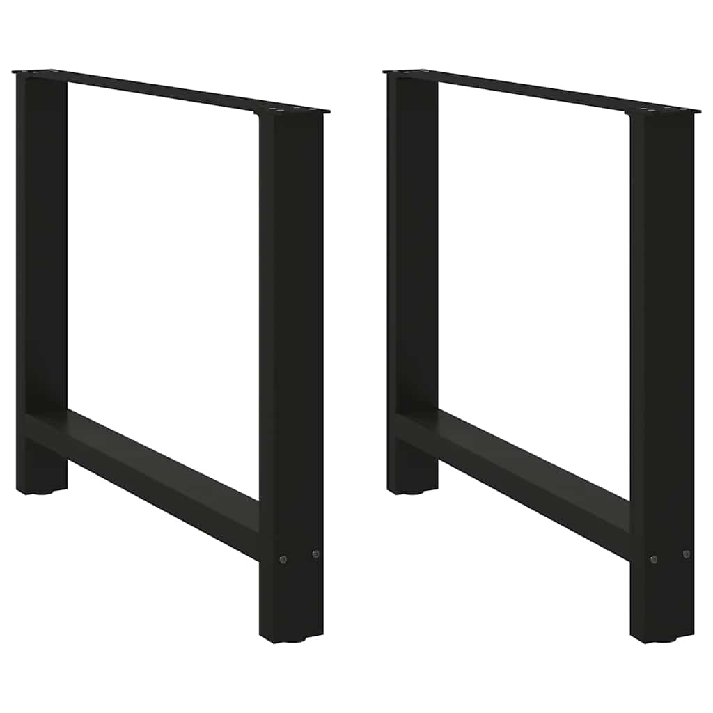 Gambe per Tavolino Nero 2 pz 90x(72-73) cm Acciaio - homemem39