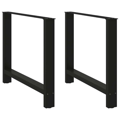 Gambe per Tavolino Nero 2 pz 90x(72-73) cm Acciaio - homemem39