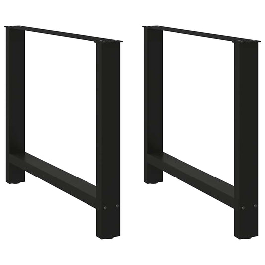 Gambe per Tavolino Nero 2 pz 90x(72-73) cm Acciaio - homemem39