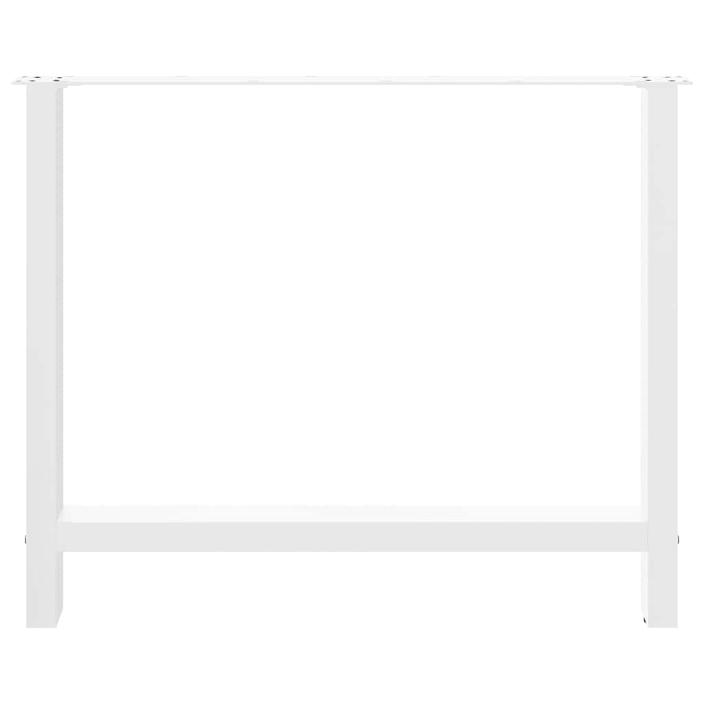Gambe per tavolo da pranzo bianche 2 pz 90x(72-73)cm in acciaio