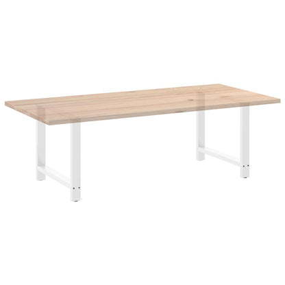 Gambe per tavolo da pranzo bianche 2 pz 90x(72-73)cm in acciaio