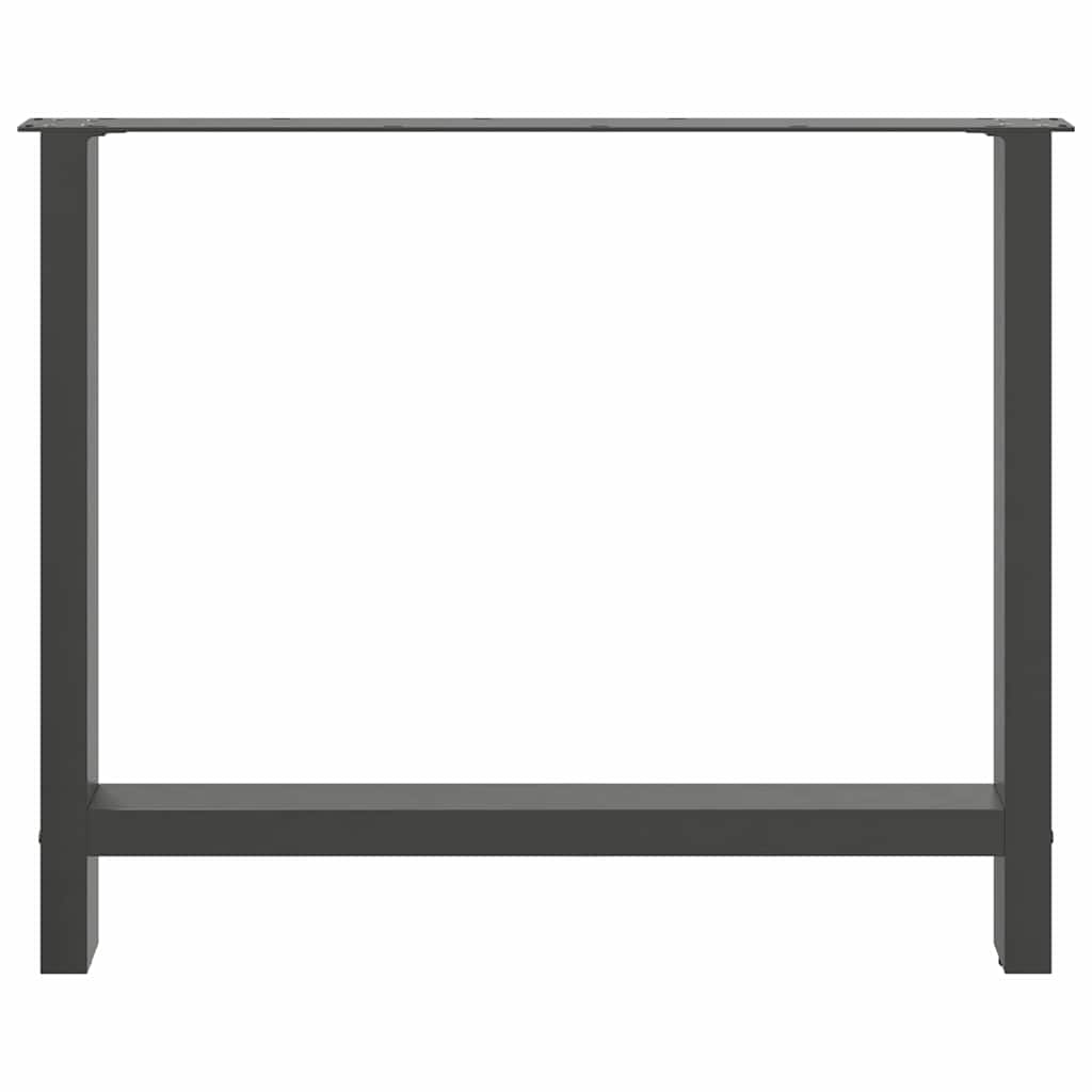 Gambe per tavolo da pranzo antracite 2 pz 90x(72-73) cm