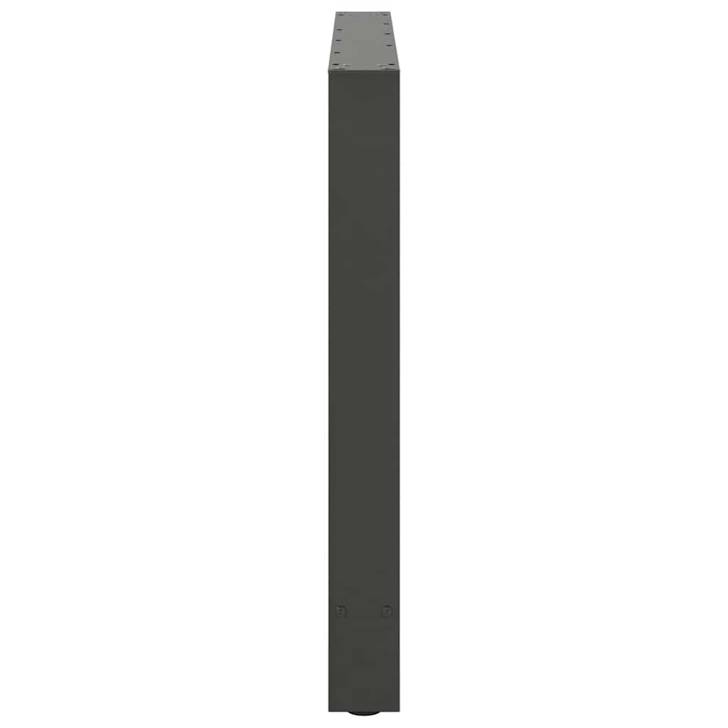 Gambe per tavolo da pranzo antracite 2 pz 90x(72-73) cm