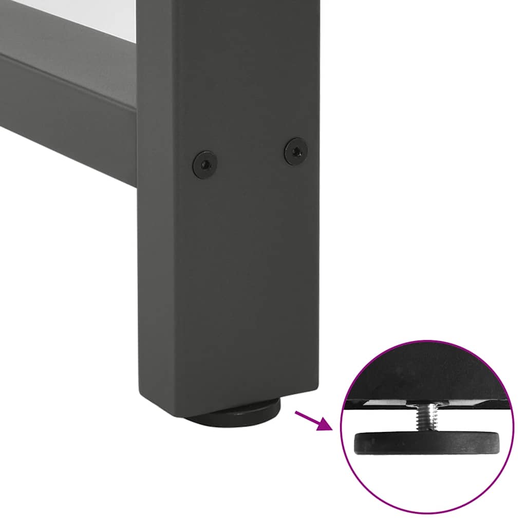 Gambe per tavolo da pranzo antracite 2 pz 90x(72-73) cm