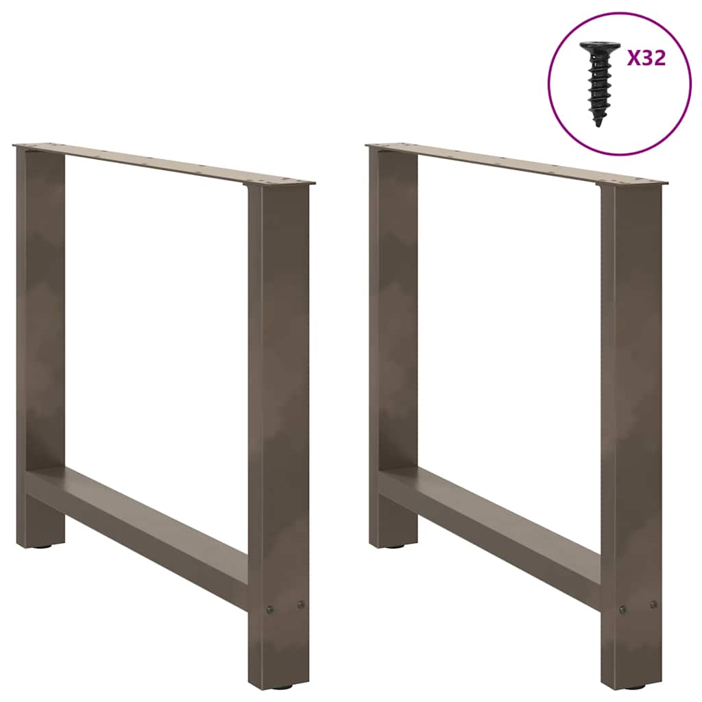 Gambe per tavolo da pranzo naturale 2 pz 90x(72-73) cm Acciaio