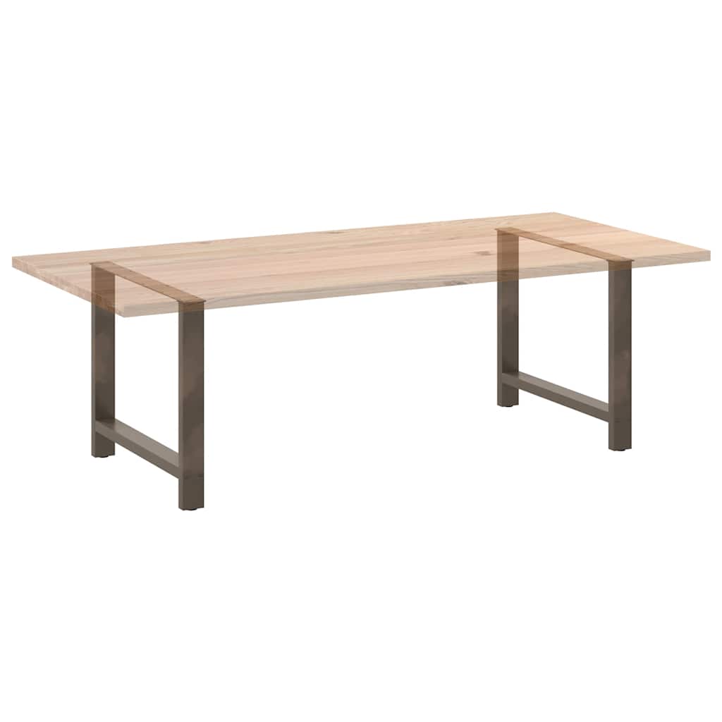 Gambe per tavolo da pranzo naturale 2 pz 90x(72-73) cm Acciaio