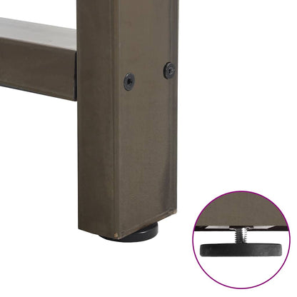 Gambe per tavolo da pranzo naturale 2 pz 90x(72-73) cm Acciaio