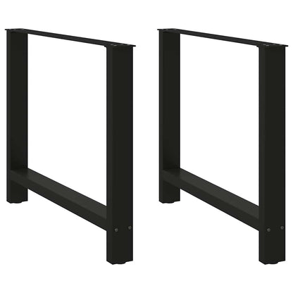 Gambe per Tavolino Nero 2 pz 100x(72-73) cm Acciaio - homemem39