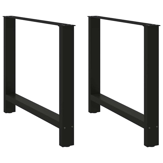 Gambe per Tavolino Nero 2 pz 100x(72-73) cm Acciaio - homemem39
