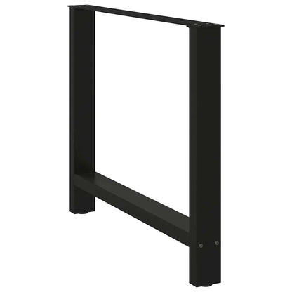 Gambe per Tavolino Nero 2 pz 100x(72-73) cm Acciaio - homemem39
