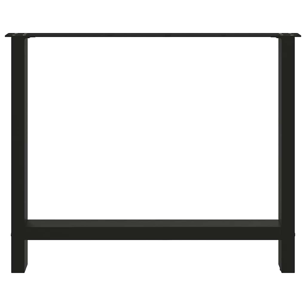 Gambe per tavolo da pranzo nere 2 pz 100x(72-73) cm in acciaio
