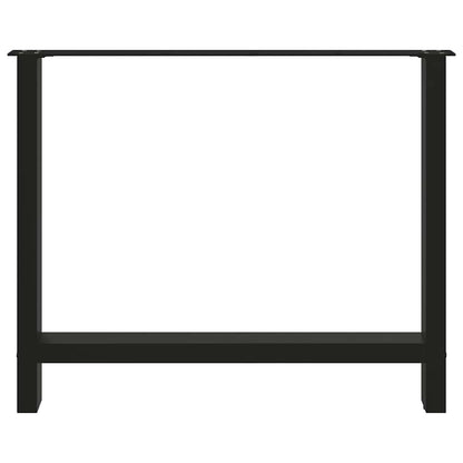 Gambe per tavolo da pranzo nere 2 pz 100x(72-73) cm in acciaio