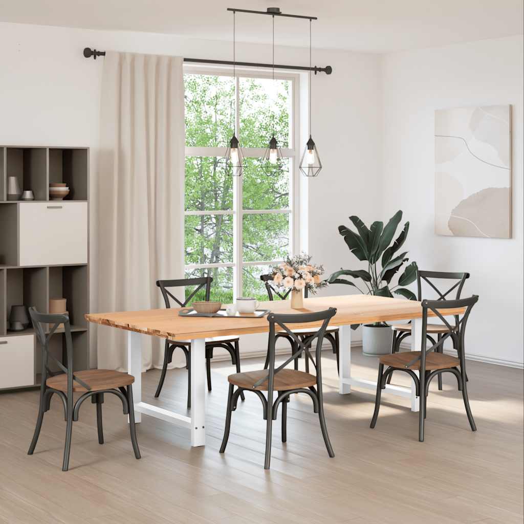 Gambe per tavolo da pranzo bianche 2 pz 100x(72-73) cm