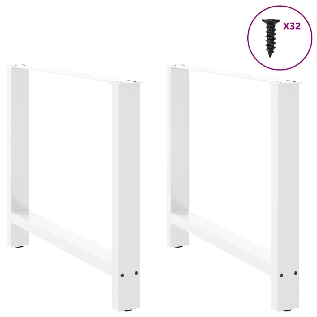 Gambe per tavolo da pranzo bianche 2 pz 100x(72-73) cm