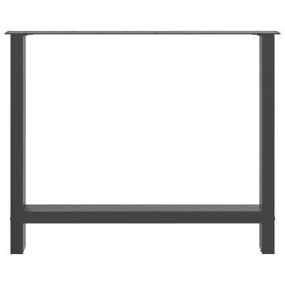 Gambe per Tavolino Antracite 2 pz 100x(72-73) cm Acciaio - homemem39
