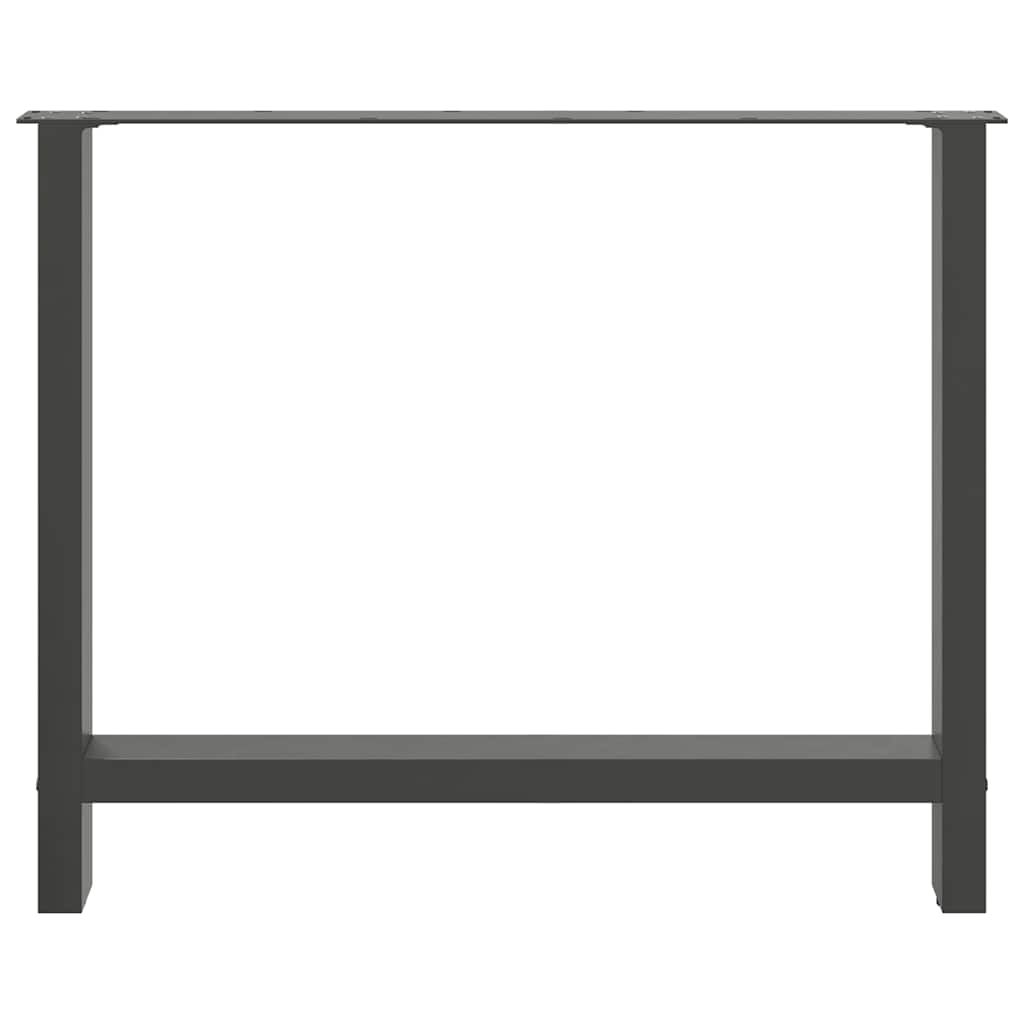 Gambe per tavolo da pranzo antracite 2 pz 100x(72-73) cm