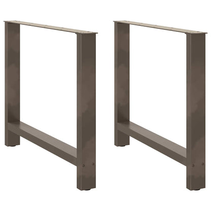 Gambe per Tavolino Naturale 2 pz 100x(72-73) cm Acciaio - homemem39