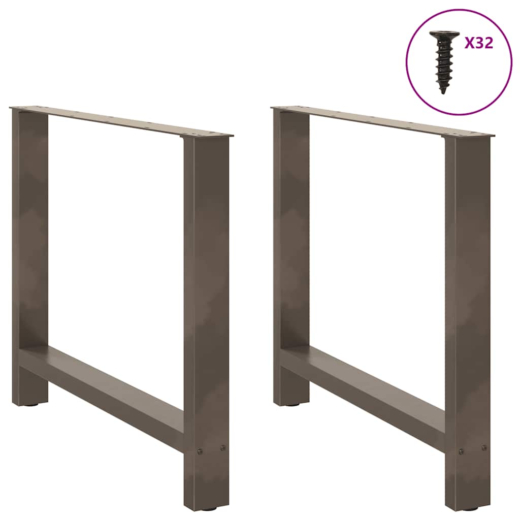 Gambe per Tavolino Naturale 2 pz 100x(72-73) cm Acciaio - homemem39