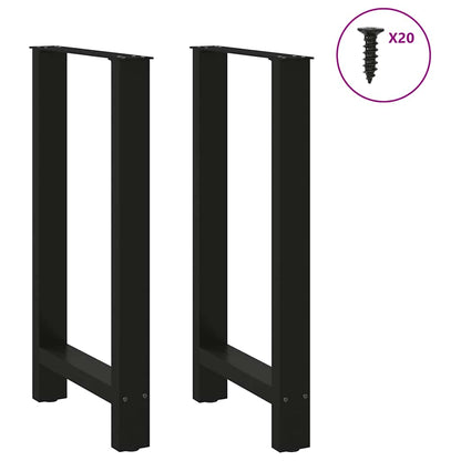 Gambe per tavolo da bar nere 2 pz 40x(90-91) cm in acciaio