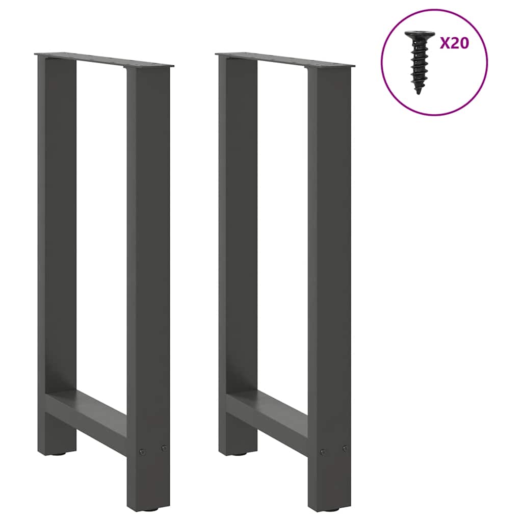 Gambe per tavolo da bar antracite 2 pz 40x(90-91) cm in acciaio