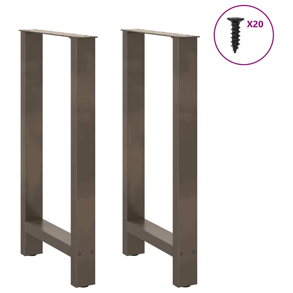 Gambe per Tavolino Acciaio Naturale 2 pz 40x(90-91) cm Acciaio - homemem39