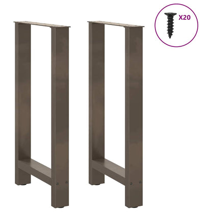 Gambe per Tavolino Acciaio Naturale 2 pz 40x(90-91) cm Acciaio - homemem39