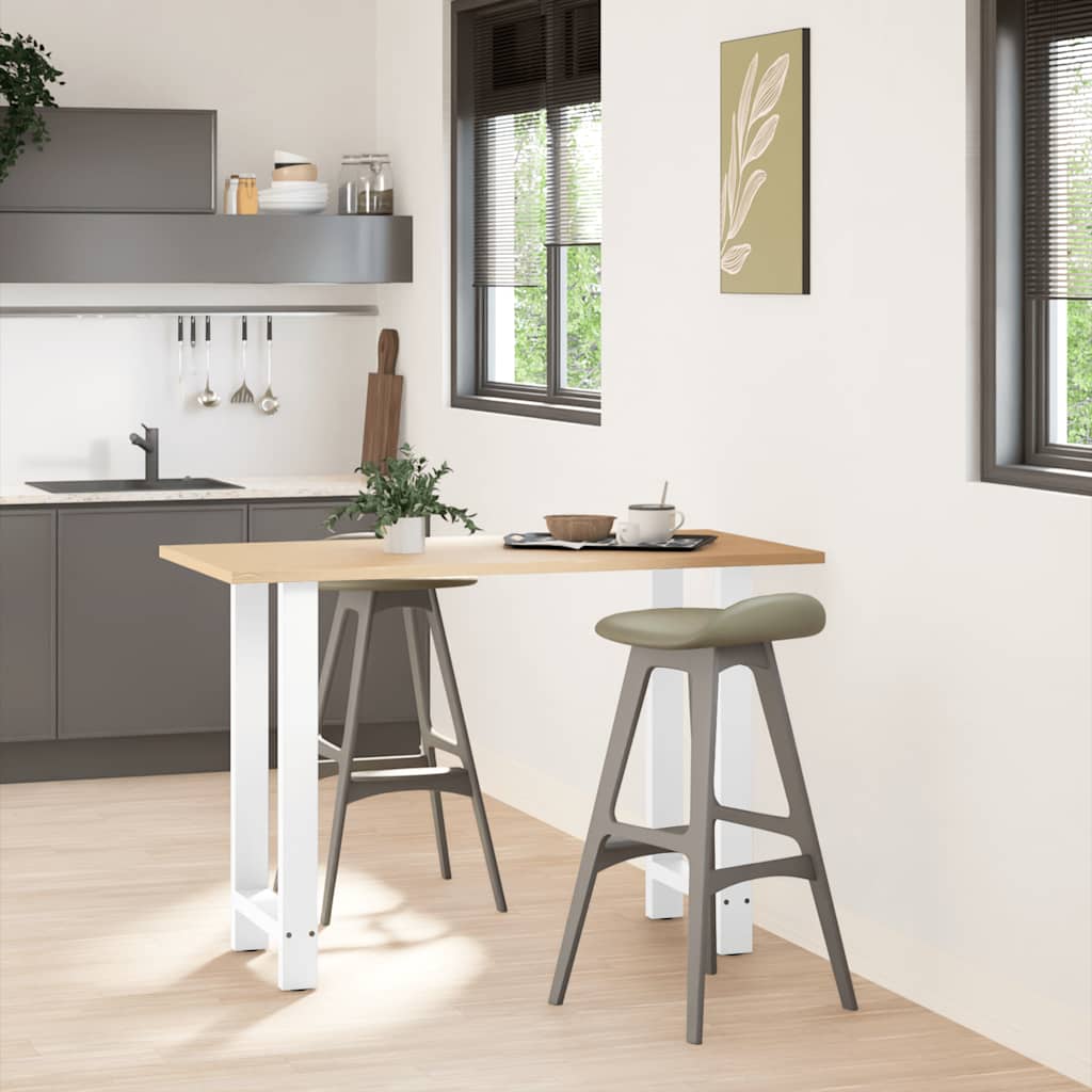 Gambe per tavolo da bar bianche 2 pz 50x(90-91) cm in acciaio