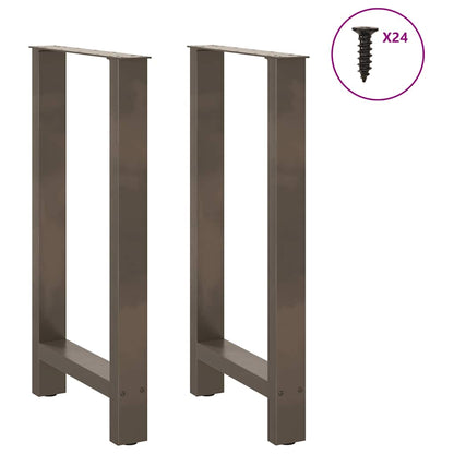 Gambe per Tavolino Acciaio Naturale 2 pz 50x(90-91) cm Acciaio - homemem39