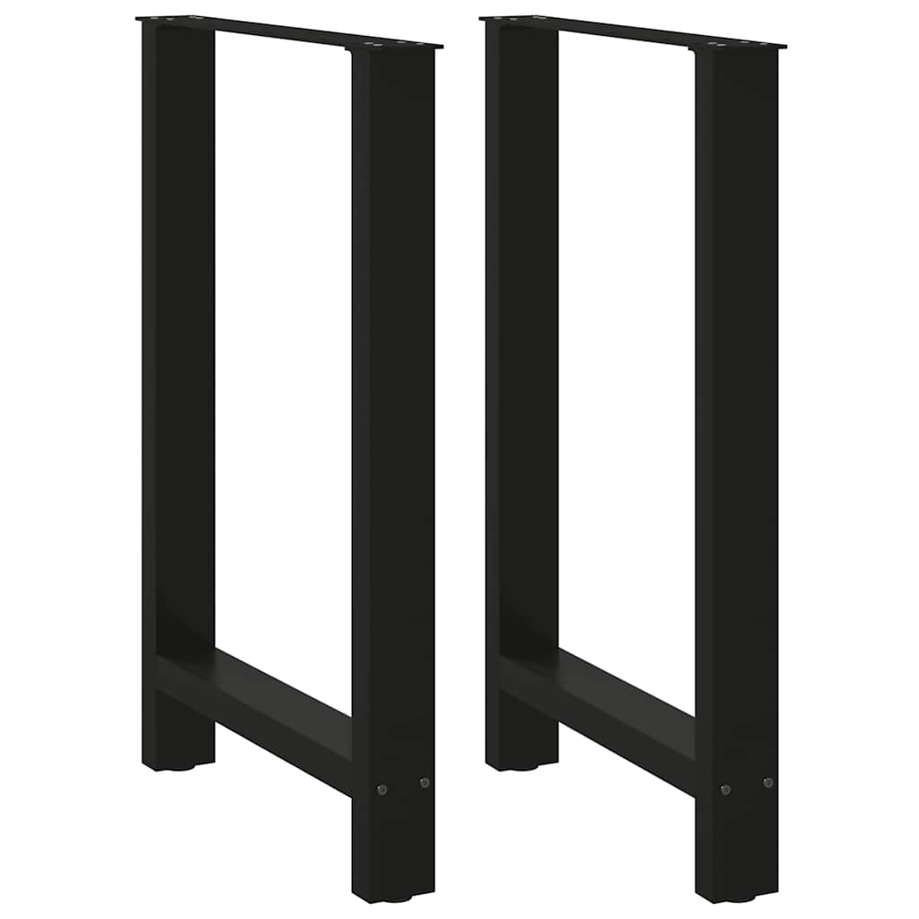 Gambe per Tavolino Nero 2 pz 60x(90-91) cm Acciaio - homemem39