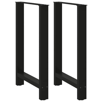 Gambe per Tavolino Nero 2 pz 60x(90-91) cm Acciaio - homemem39