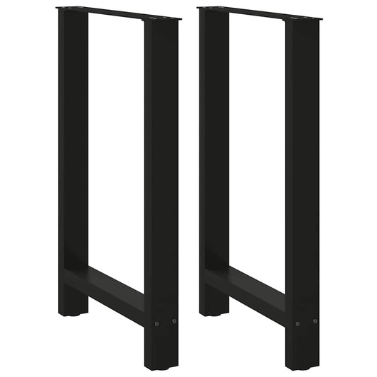 Gambe per Tavolino Nero 2 pz 60x(90-91) cm Acciaio - homemem39