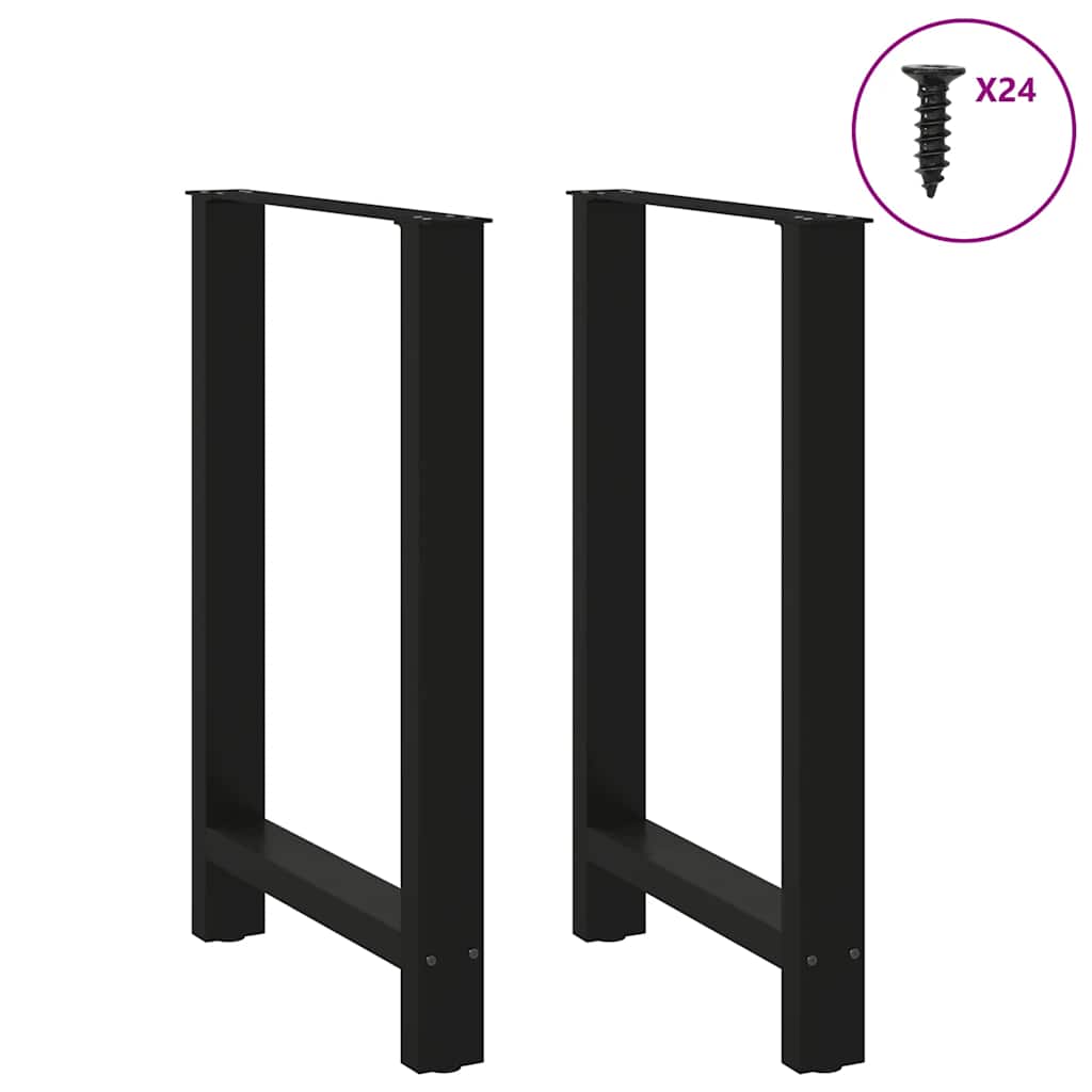 Gambe per Tavolino Nero 2 pz 60x(90-91) cm Acciaio - homemem39