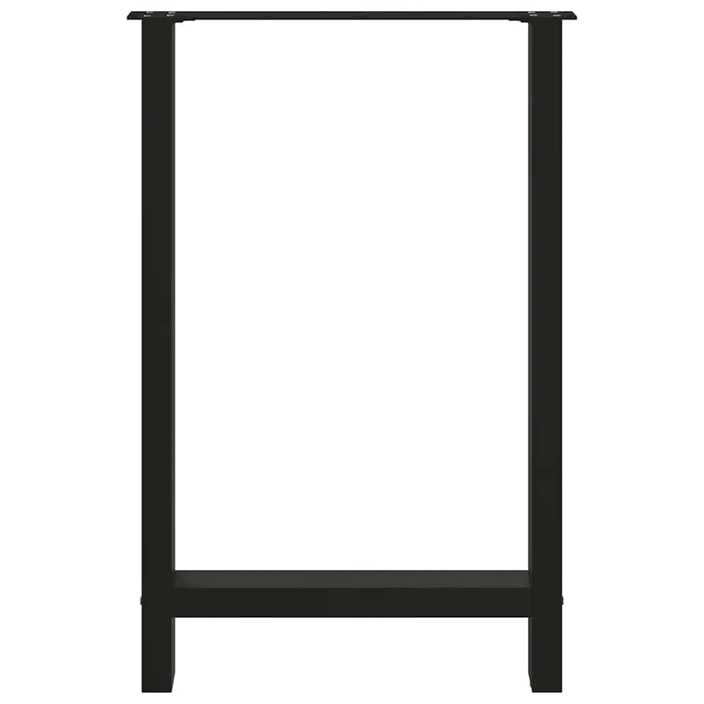 Gambe per Tavolino Nero 2 pz 60x(90-91) cm Acciaio - homemem39