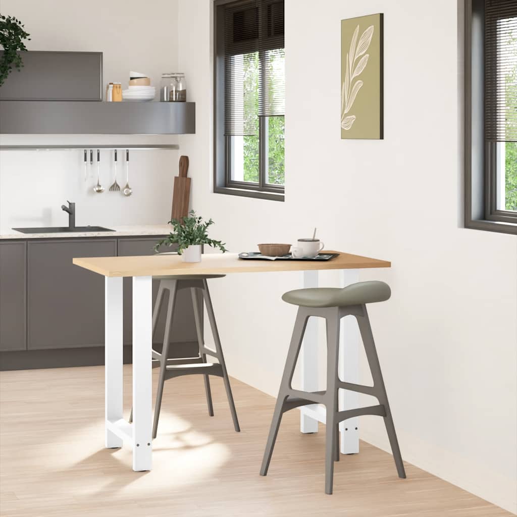 Gambe per tavolo da bar bianche 2 pz 60x(90-91) cm in acciaio